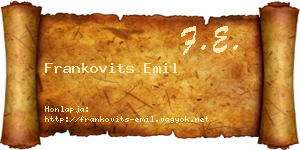 Frankovits Emil névjegykártya